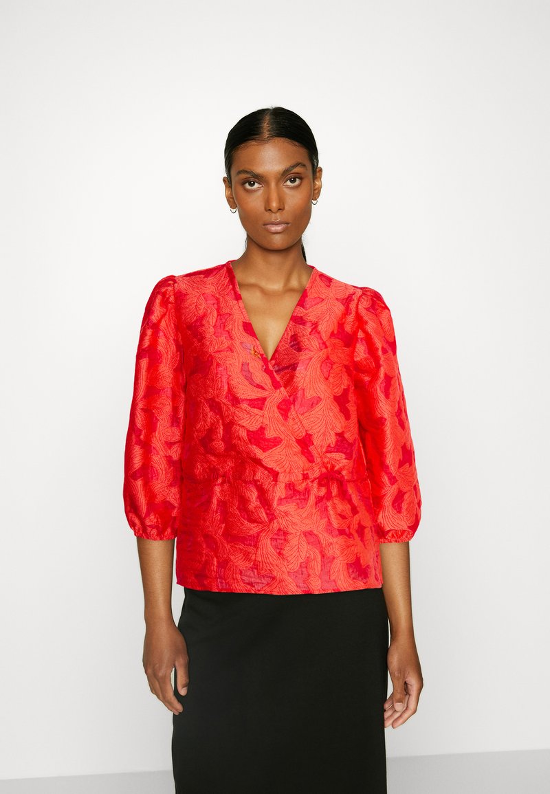 Kaffe KARINA WRAP BLOUSE - Blusa - red