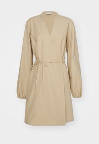 ROBE COURTE PORTEFEUILLE COL MAO - Day dress - sable
