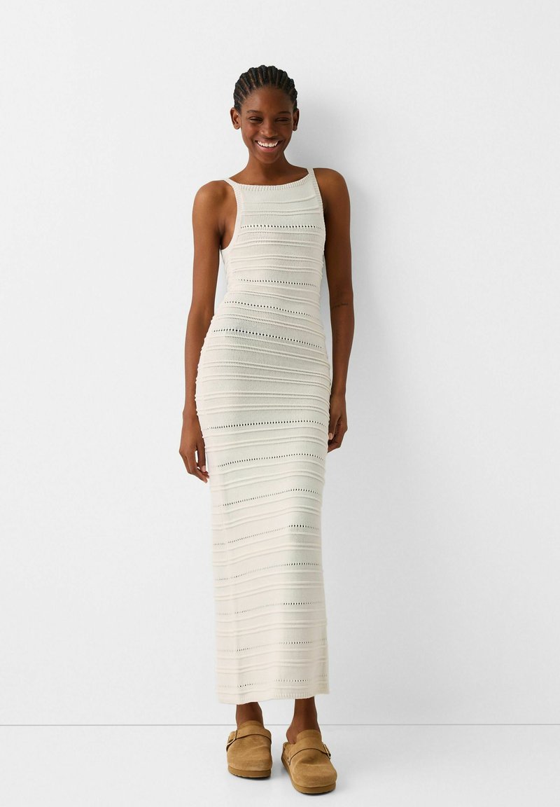 Bershka Gebreide jurk beige