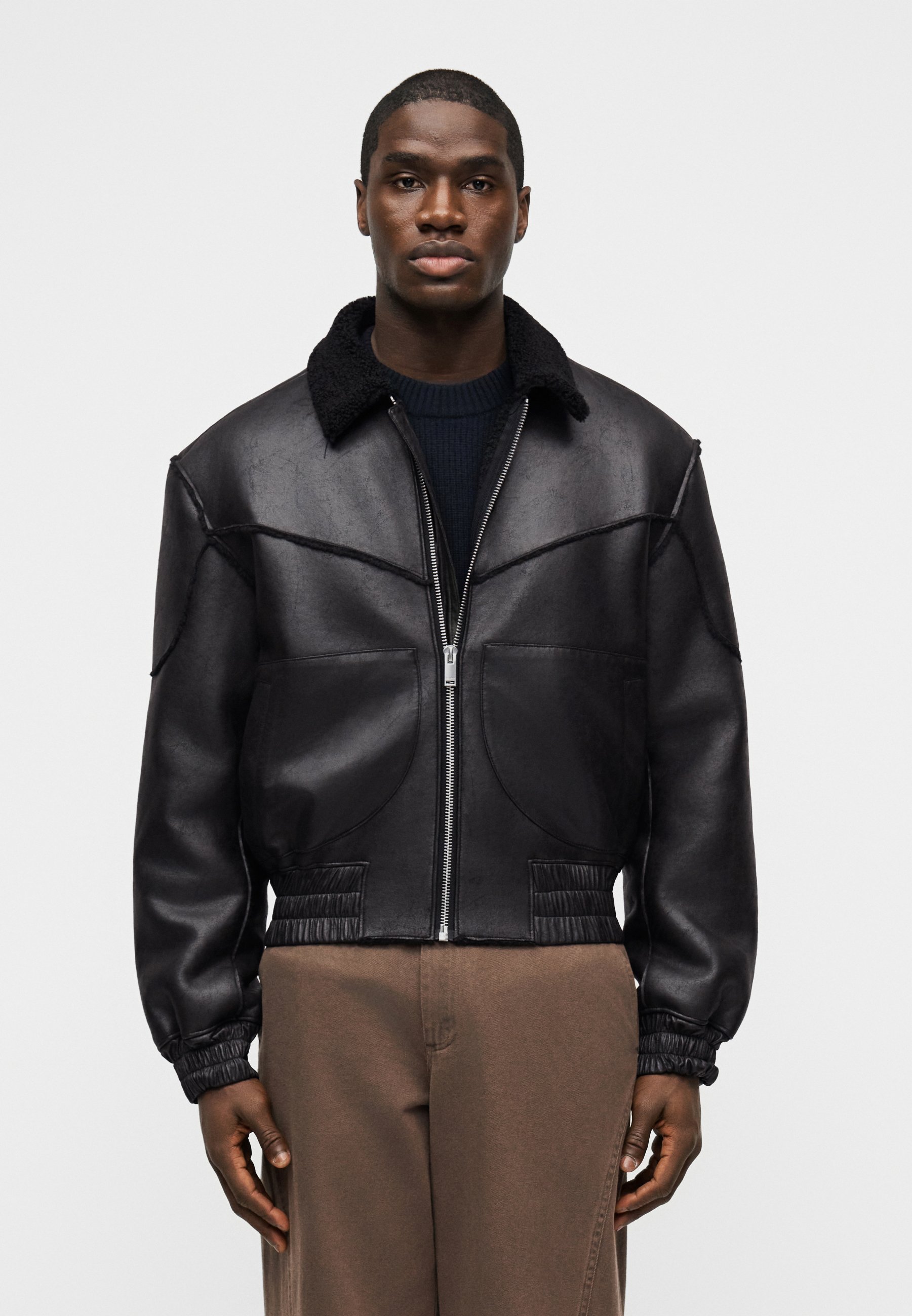 Han Kjøbenhavn CRUNCH BIKER JACKET - Leather jacket - black