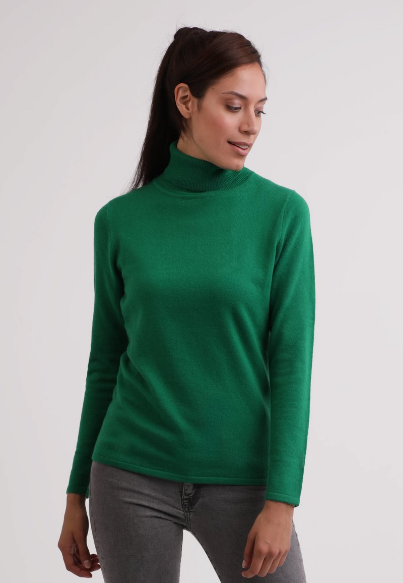 CASH-MERE CASH-MERE ROLLKRAGEN PULLOVER - Stickad tröja - rainforest grün