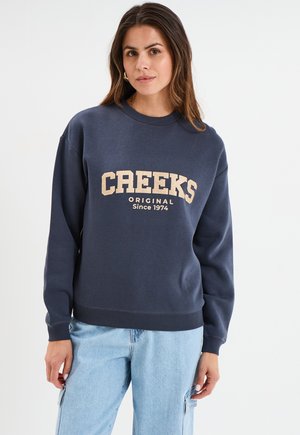 AMERICAN INSPIRATION; FASHION; COOL; EASY MIT RUNDHALSAUSSCHNITT UND LANGEN ÄRMELN  - Sweatshirt - bleu foncé