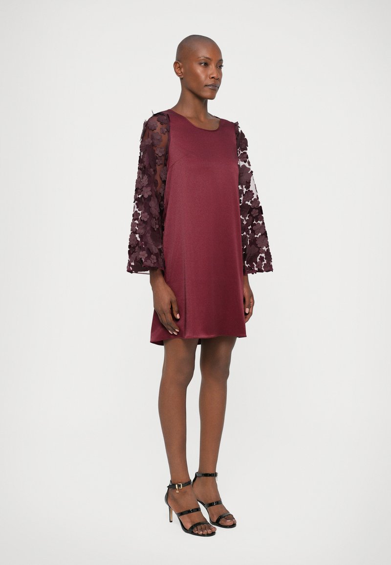 wrap around dress black Burgundy Mary Jane Heels