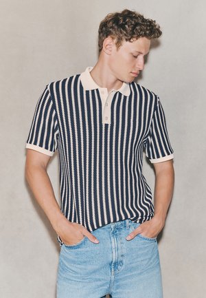 REGULAR FIT - STRIPED SHORT SLEEVE - Poloshirt - blue