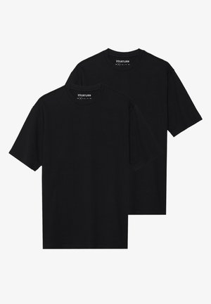 2 PACK UNISEX BASIC OVERSIZED T-SHIRT - T-Shirt basic - black