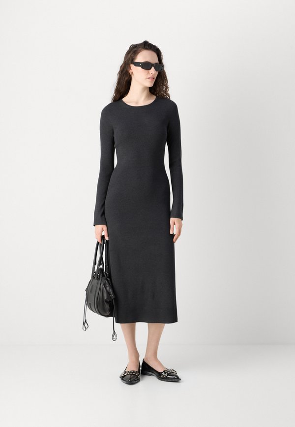 DRESS LONGSLEEVE ROUND NECK - Jumper dress - dark slate melange2