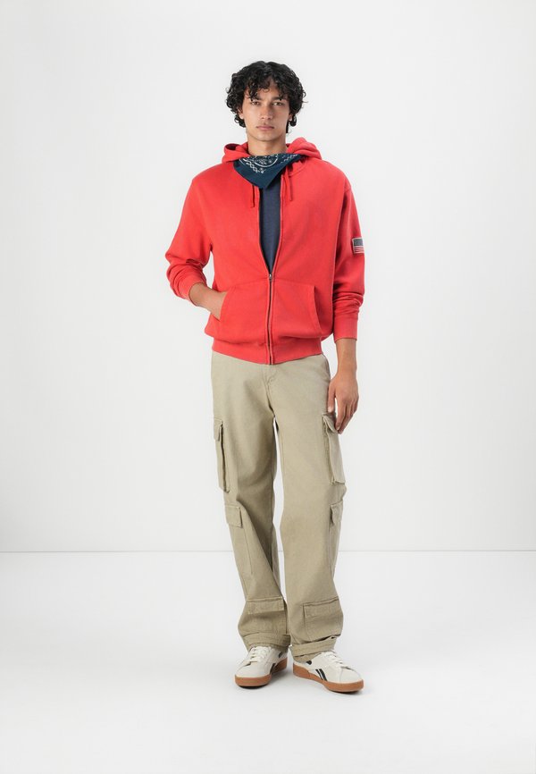 AMERICANA LOGO - Zip-up sweatshirt - tomato3