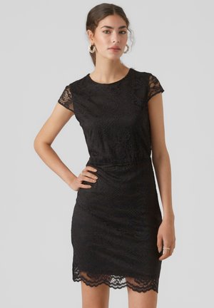 Vero Moda VMSARA CAP SLEEVE SHORT DRESS - Koktajl obleka/za zabavo - black