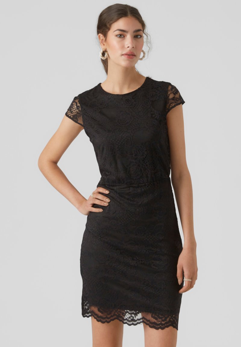 Vero Moda VMSARA CAP SLEEVE SHORT DRESS - Cocktail φόρεμα / Φόρεμα για πάρτι - black
