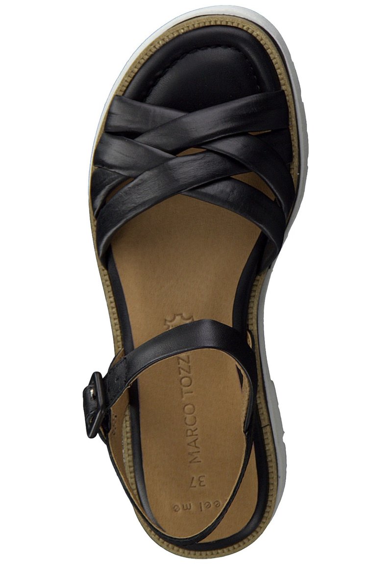 Damen Riemchensandalen | Marco Tozzi Keilsandalette black/schwarz - PU40337 Damen Riemchensandalen | Marco Tozzi Keilsandalette black/schwarz - PU40337