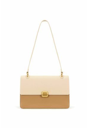 TWO COLORED CLAMSHELL  - Handtas - camel