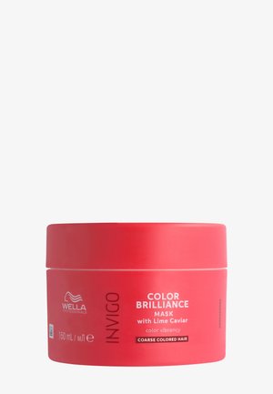 Rode pot Wella Professionals INVIGO Color Brilliance Masker met Lime Caviar voor grof gekleurd haar, 150 ml verpakking.