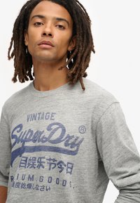 Superdry & Co GRAPHIC - Long sleeved top - athletic grey marl