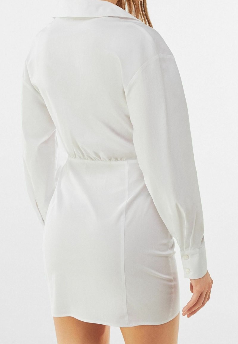 bershka white long sleeve dress Bershka Maxi dress with rustic long sleeves - Dresses - Woman | Bershka