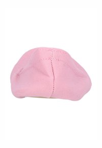 Rosa bomullskeps med rund form, med en texturerad design och väl sydda sömmar. Materialet verkar mjukt och flexibelt.