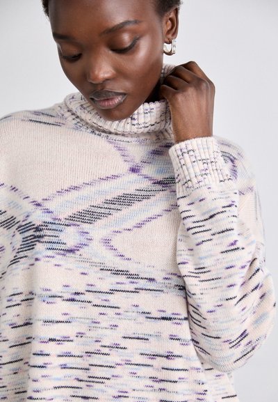 Missoni ROLL NECK - Džemperis - white/violet