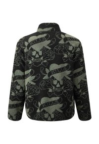 Ed Hardy LOVE KILLS SLOWLY AOP ZIP THRU BORG - Giacca in pile - black