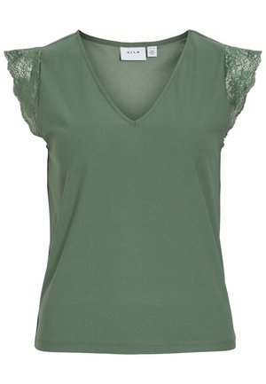 VILA VITRAV V NECK - T-shirts - laurel wreath