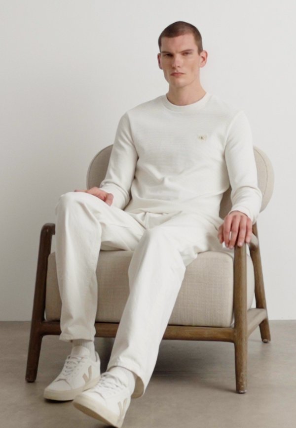 LABEL WAFFLE TEE - Long sleeved top - ivory2