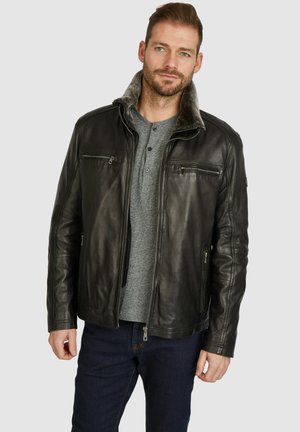 BUGERERO - Leather jacket - schwarz