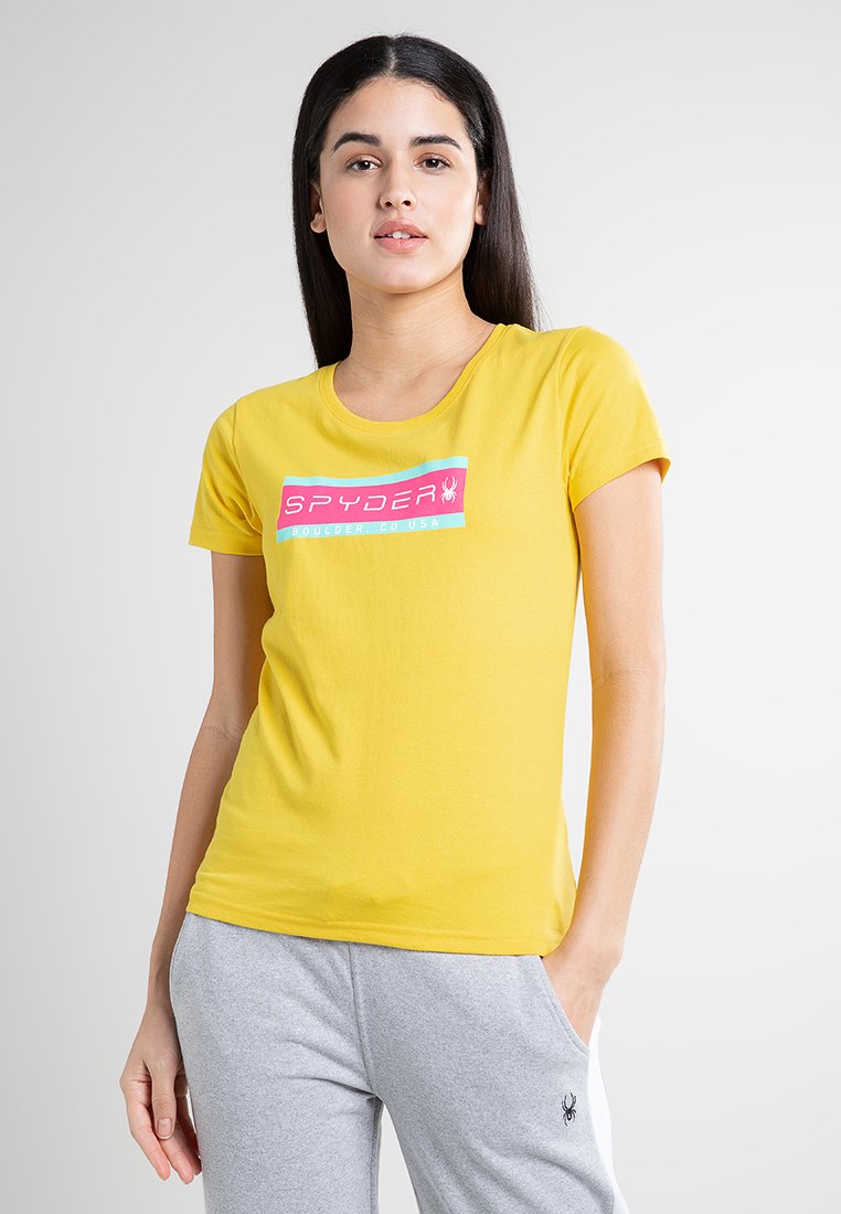 Spyder T-shirt print geel