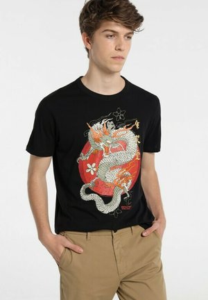 DRAGON GEIKO KURZARM - Print T-shirt - schwarz