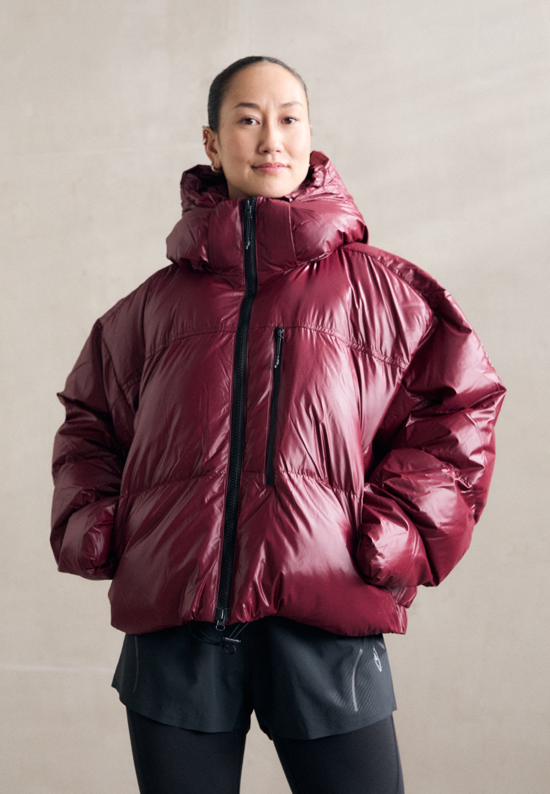 【shaashea】◯ニット✕ダウン★カーキ★サイズXS★レディース★ shaashea】◯ニット✕ダウン☆カーキ☆サイズXS☆レディース