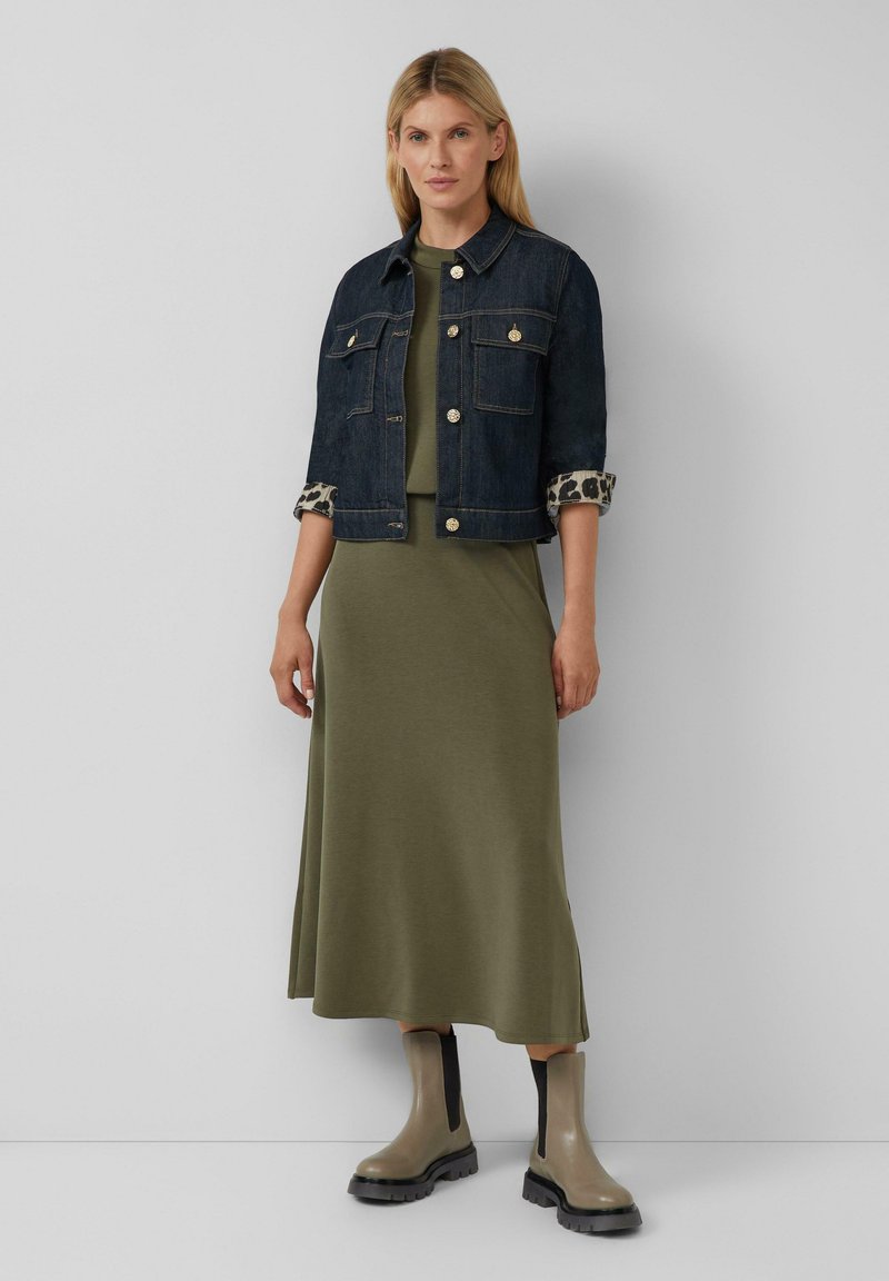 s.Oliver BLACK LABEL MIT LEO-FUTTER - Denim jacket - blau/dark-blue denim - Zalando s.Oliver BLACK LABEL MIT LEO-FUTTER - Denim jacket - blau/dark-blue denim - Zalando