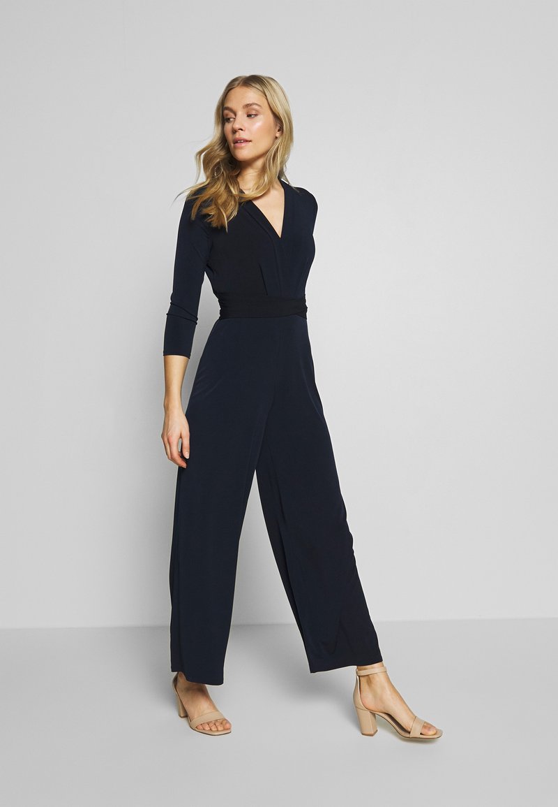 Esprit Collection New Jersey Jumpsuit Navy Dunkelblau Zalando De 