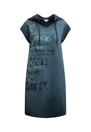 Soccx, SOCCX BASIC HOODIE-KLEID MIT WORDING PRINT - T-Shirt-Kleid - blue navy