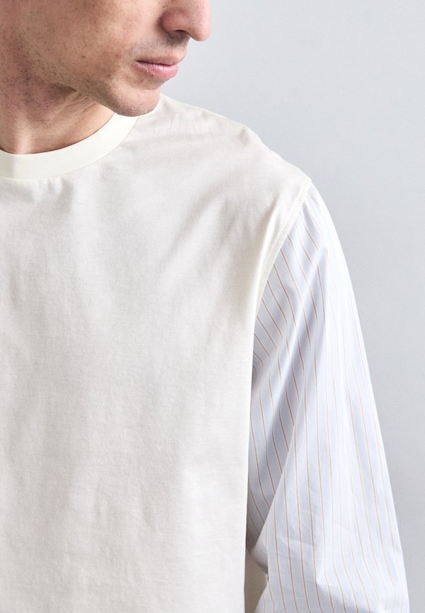 CONTRAST SLEEVE - Long sleeved top - parchment2