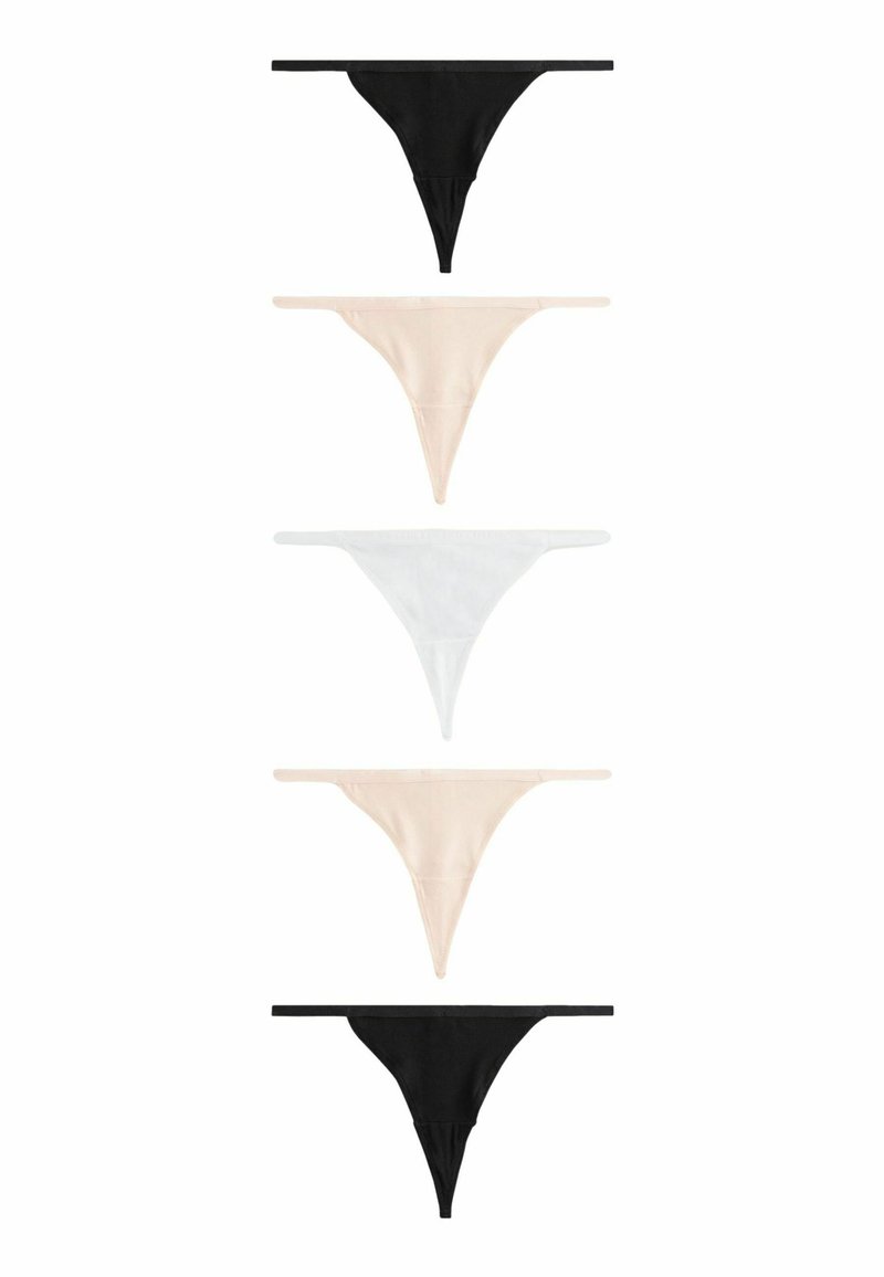 Next G-STRING FIT - KNICKERS 5 PACK - Tango nohavičky - black white nude