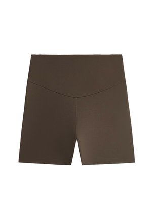 OYSHO, COMFORTLUX HIGH-WAISTED 10CM HOT PANTS - Leggings - brown