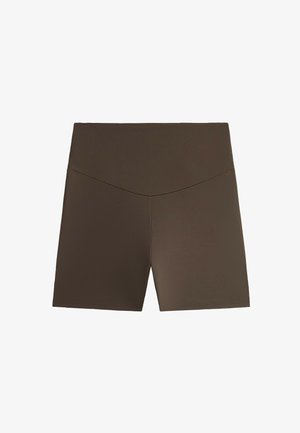OYSHO, COMFORTLUX HIGH-WAISTED 10CM HOT PANTS - Leggings - brown