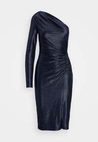 METALLIC ONE SHOULDER COCKTAIL DRESS - Vestito elegante - lauren navy/navy foil