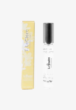 T. LeClerc Le Poudré Frangipanier Eau de Parfum 10ml roller bottle with yellow floral packaging box.