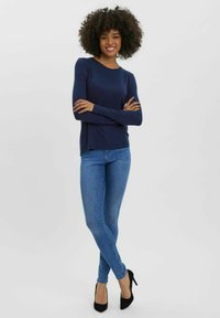 Vero Moda LANGARM- - Langærmet T-shirt - navy blazer