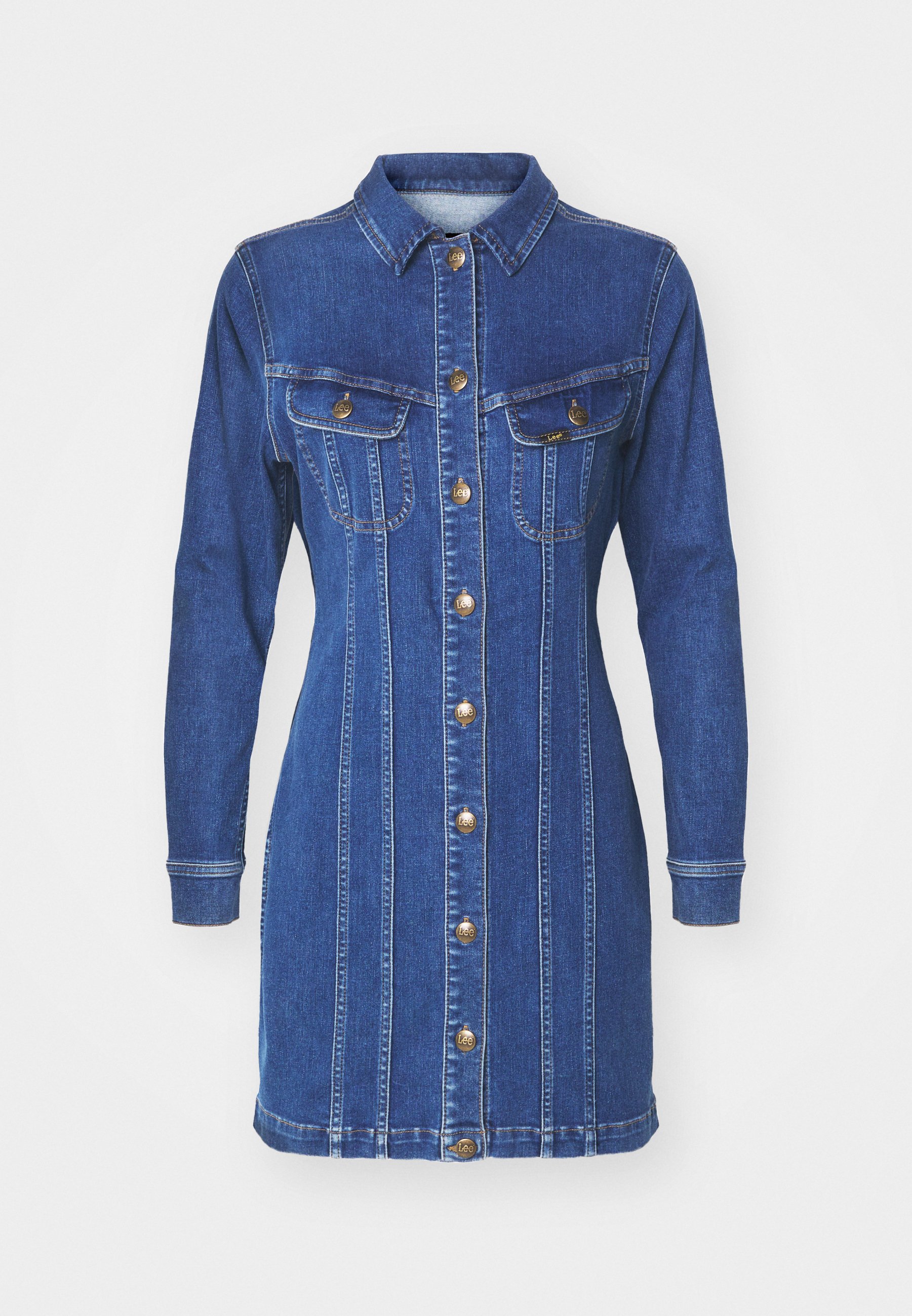 ジャケット・アウター FIORE PRINT DENIM DRESS Lee FOREVERFIT RIDER DRESS - Denim dress - riley/blue denim