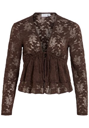 VILA, VIBONITA V NECK - Blouse - coffee bean