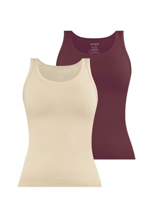 2 PACK - Top - beige burgund