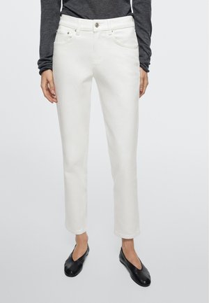 Massimo Dutti CROPPED - Jeans Slim Fit - white