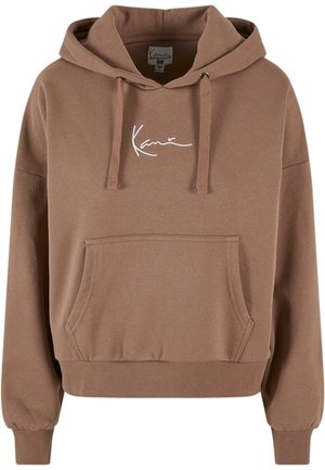 Karl Kani KW-HD031-024-05 KK SMALL SIGNATURE ESSENTIAL OS  - Kapuutsiga pusa - taupe