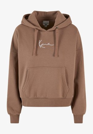 Karl Kani KW-HD031-024-05 KK SMALL SIGNATURE ESSENTIAL OS - Kapuutsiga pusa - taupe