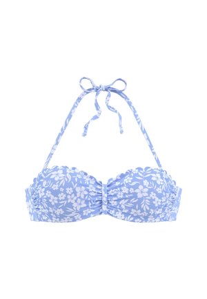 Bikini-Top - himmelblau-weiß