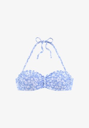 Haut de bikini - himmelblau-weiß