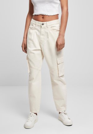 LADIES BALLON FIT CARGO TWILL PANTS - Pantalon cargo - whitesand