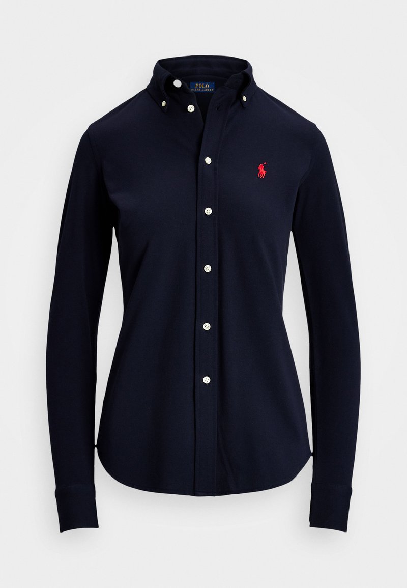 Polo Ralph Lauren SLIM FIT KNIT COTTON OXFORD SHIRT - Nööpidega pluus - navy