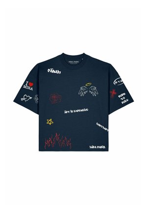 Mira Paris, GRAFFITI MIRA OVERSIZED BOXY TEE 26 UNISEX - T-shirt print - french navy