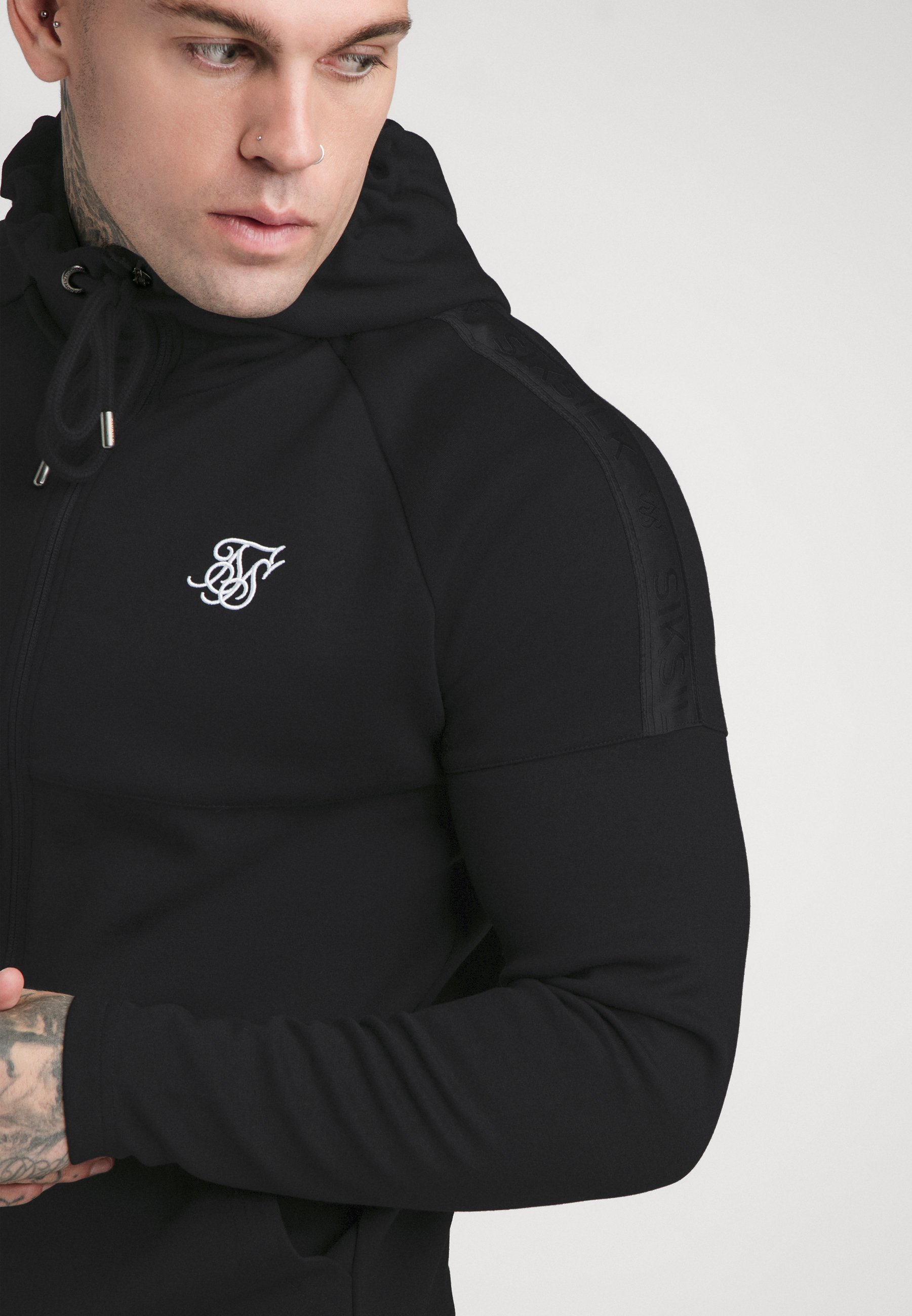 SIKSILK SIKSILK MOTION TAPE ZIPTHROUGH - Chándal - black/negro - Zalando.es