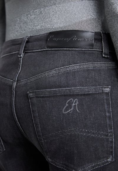 Emporio Armani 5 TASCHE - Džíny Straight Fit - denim nero